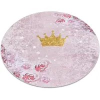 Rugsx JUNIOR 51549.802 Kreis Krone für Kinder Anti-Rutsch - rosa Kreis 100 cm