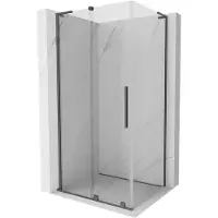 Mexen Velar L Duschkabine Schiebetür 100 x 110 cm, transparent, Gun Metal - 871-100-110-03-95