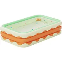 MaxPower Aufblasbarer Pool, 3 Ebenen, zusammenklappbarer aufblasbarer PVC-Pool für die Terrasse, Orans