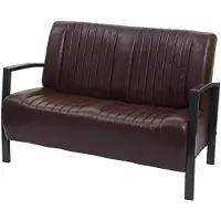 Mendler 2er Sofa MCW-H10, Couch Zweisitzer, Metall Kunstleder Industrie-Design vintage braun