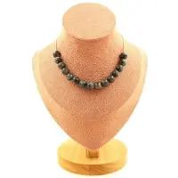 Bijoux Edelsteine und Mineralien. Halskette mit 15 Labradorit-Perlen 8 mm. Edelstahlkette Halskette für Frauen, Männer. Anpassbare Größe.