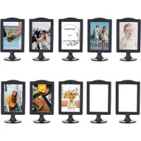 Semoic Doppelseitige stehende Bilderrahmen, 4 x 6 Zoll, Standfotorahmen aus Kunststoff, selbst für den Tisch, 10er-Pack
