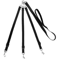 Semoic 3-Wege-Hundeleine, verstellbarer Nylon-Koppler, nicht abnehmbar in 1, mehrere Haustier-, Katzen- und Welpenleinen (schwarz)