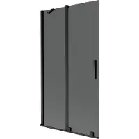Mexen Velar Duschabtrennung, 2-flügelig, verschiebbar 100 x 150 cm, Graphit, Schwarz - 896-100-000-41-70