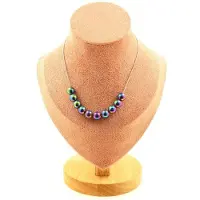 Bijoux Steine und Mineralien. Halskette mit 10 bunten Hämatitperlen 8 mm. Edelstahlkette Halskette für Frauen, Männer. Maßgeschneiderte Größe.
