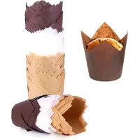Exogio 200PCS Tulip Cupcake Liner Upgrade Pergament Papier Muffin für Backen Party Hochzeit Geburtstag