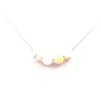 You do it Steine und Mineralien. Halskette mit 4 Perlen Rosenopal 8 mm Kette aus Edelstahl.