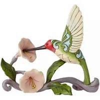 Enesco Jim Shore Heartwood Creek Hummingbird with Flower Figurine 5375 Inch Multicolor