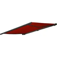 Mendler Elektrische Kassettenmarkise H122, Markise Vollkassette 4x3m Polyester bordeaux-rot, Rahmen anthrazit