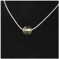 Bijoux Steine und Mineralien. Halskette 1 Perle Citrin 8 mm Kette aus rostfreiem Stahl.