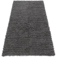 Rugsx Flokati WOLLE - Bettdecke, Plaid grau 170x210 cm