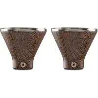 Snowfox Premium Vakuumisolierte Edelstahl-Martinigläser, Set mit 2, für eisgekühlte Martinis, stemless Cocktailgläser