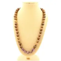 You do it Steine und Mineralien. Collier mit Rubiperlen aus Mogok, Myanmar, Qualität 2A + Holz 8 Collier für Frauen, Männer. Personalisierte Größe.