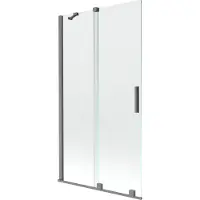 Mexen Velar Duschwand 2-flügelig verschiebbar 100 x 150 cm, transparent, Gun Metal - 896-100-000-01-95