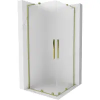 Mexen Velar L Duo Duschkabine Schiebetür 80 x 80 cm, Matt, Gold - 871-080-080-02-33-50