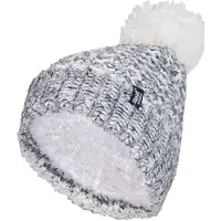 Heat Holder Damen Fleece gefüttert Cuffed Thermal Winter Bommelmütze mit Pom Pom