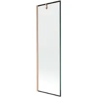 Mexen Next Badewannenwand 1-flügelig 60 x 150 cm, schwarzes Muster, gebürstetes Kupfer - 895-060-000-00-70-65