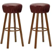 Helloshop26 Set aus zwei Design-Barhockern, künstlicher Sitz, braun, 1202068