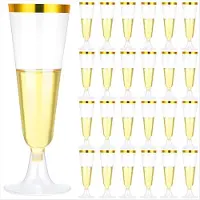 Typecat 25 Stück 150 ml Einweg-Champagnerflöten, durchsichtige Sektgläser für Mittwoch