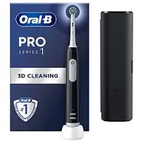 Oral-B Elektrische Zahnbürste Pro 1 mit 3D-Reinigung, Geschenke für Frauen/Männer, 1 Zahnbürstenkopf und Reiseetui, Zahnfleischdruckkontrolle