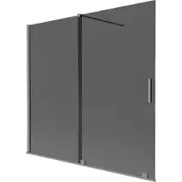 Mexen Velar Duschabtrennung, 2-flügelig, Schiebetür, 170 x 150 cm, grafit, Gun Metal - 896-170-000-41-95