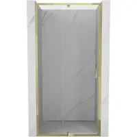Mexen Exo Duschdrehtür 90 cm, transparent, gold - 819-090-000-50-00