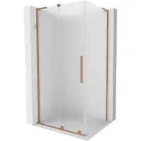 Mexen Velar L Duschkabine schiebbar 100 x 80 cm, mattiert, gebürstetes Kupfer - 871-100-080-33-65