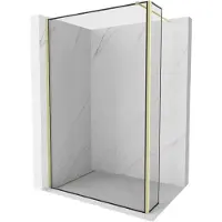 Mexen Kioto Walk-in Duschwand 130x30 cm, Schwarz-Gold, 8mm Glas