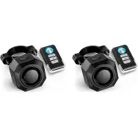 Tlily 2 x wiederaufladbarer USB-Fahrradalarm mit Fernbedienung, 110 dB lauter kabelloser Diebstahlschutz-Vibration/Bewegungssensor, Fahrzeugsicherheit