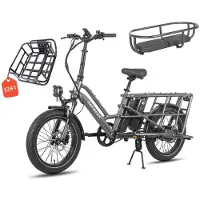 KUKIRIN FF20 CUV - Elektrisches Lastenrad - 250 W - 48 V - 24 Ah - Maximale Geschwindigkeit 25 km/h - Grau - Mit Gepäckträger hinten