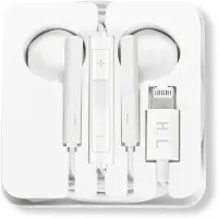 Avizar , Kabelgebundene Lightning-Kopfhörer mit Freisprechfunktion und Fernbedienung für Apple iPhone, Weiß