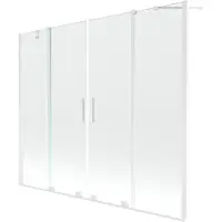 Mexen Velar Duo Badewannenwand 2-flügelig, verschiebbar 190 x 150 cm, transparent, weiß - 896-190-000-02-20