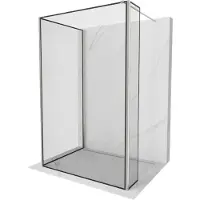 Mexen Kioto Duschwand Walk-in 100 x 100 x 40 cm, schwarzes Muster, gebürstetes Nickel - 800-100-100-221-97-70-040