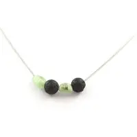 Bijoux Halskette - Ein - Grüne Apatit aus Madagaskar - Lava 8 mm - Edelstahl - Länge 45 cm