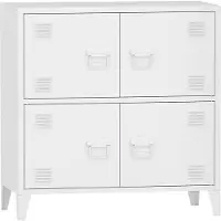 Helloshop26 Büro-Schrank, Aktenschrank, Aufbewahrungsmöbel für Wohnzimmer, Büro, Schlafzimmer, Werkstatt, metallisch, 4 Türen, Stahl, 82