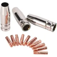 Torribaly 13-teiliger CO2-MIG-Schweißbrenner, luftgekühlt, MB 15AK, Kontaktspitzenhalter, Gasdüse, 0,8 mm, Schweißerschild-Kit