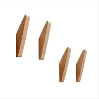 Typecat 4 Stück dekorative Wandhaken aus Holz für Schlüssel, Kleidung, Hüte, Schals, Handtaschen