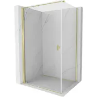Mexen Mist-B Duschkabine schwenkbar 80 x 110 cm, transparent, gebürstetes Gold - 8A2T-080-110-55-00