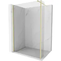 Mexen Kioto Walk-in Duschwand 110x30 cm Transparent, Gold gebürstet
