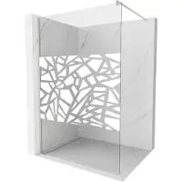 Mexen Kioto Walk-in Duschwand 80 x 200 cm, weißes Muster 8 mm, gebürsteter Nickel - 800-080-101-97-85