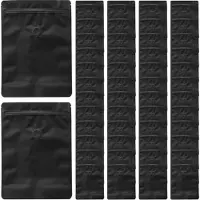 Torribaly 50 St?ck Matt Aluminiumfolie Kaffee Ventil Rei?verschluss Tasche Vertikal Bean Einweg Auspuff Verpackung 250g Schwarz