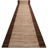 Rugsx Läufer auf Gummi STREIFEN 100 cm braun 100x110 cm
