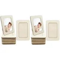 Torribaly 24 StüCk DIY-Bilderrahmen Aus Holz, Fotorahmen Aus Unlackiertem Massivholz für 10 X 15 cm GroßE Fotos, Stehende Bilderrahmen