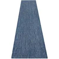 Rugsx Teppich, Läufer SISAL SION A5165A Melange flach gewebt dunkelblau 80x250 cm