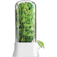Melitt Kräuterbehälter, Anti-Crush-Öko-Fresh-Becher, Frischhaltebecher für Gemüse und Kräuter mit Wasserreservoir, Weiß