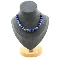 Bijoux Steine und Mineralien. Halskette mit 20 Perlen Lapis Lazuli aus Pakistan, Qualität 5A, 8 mm. Halskette für Frauen, Männer. Personalisierte Größe