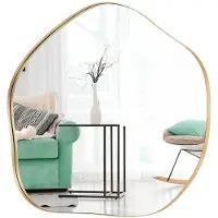 Helloshop26 Wandspiegel - - Modernes Design - 75 x 70 cm - Metallrahmen - Einfache Installation