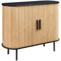 Helloshop26 Buffet - - Anrichte - 2 Schiebetüren - 8 Fächer - Schwarz 100x40x80cm