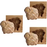 Jojomino Keksform aus Holz, geprägte Form, 3D-geschnitzte Tier-Keksform aus Holz, Schaf