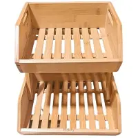 MaxPower Mehrschichtiger Obstkorb aus Bambus für Küche und Esszimmer. .